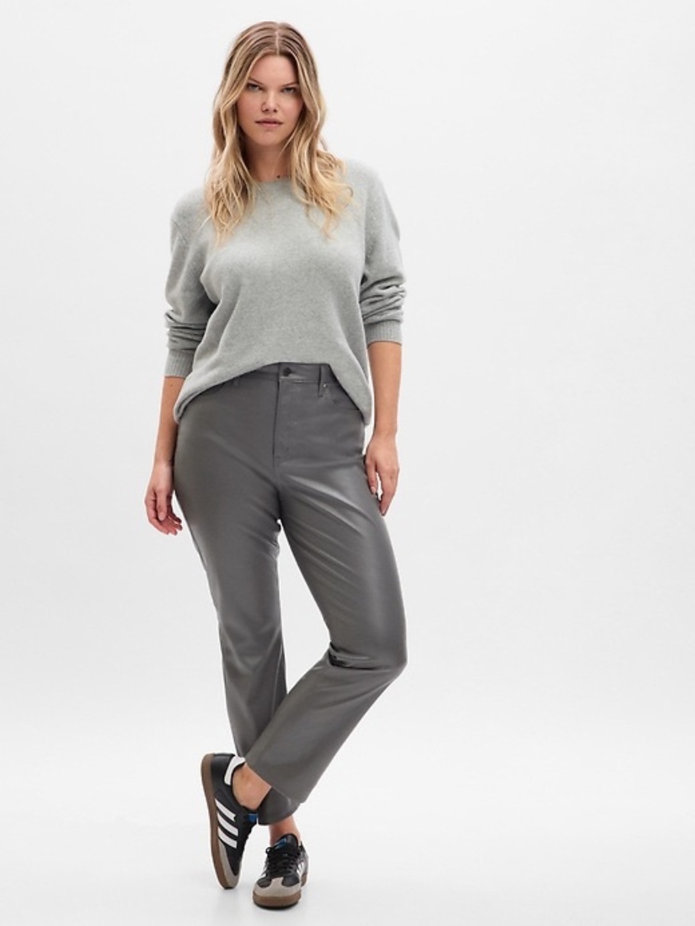 NWT Gap Vintage high rise slim straight faux leather pants 30 S